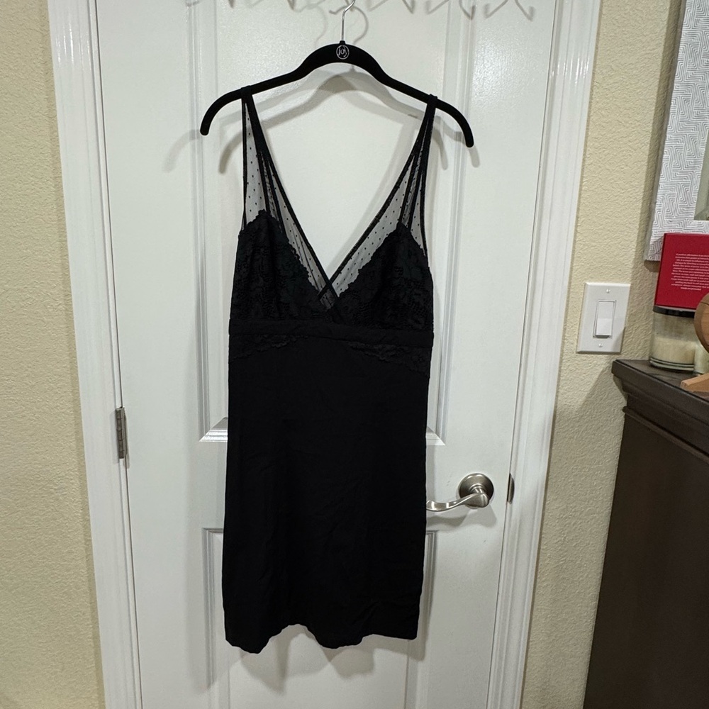 Free People Black Lace Mini Dress